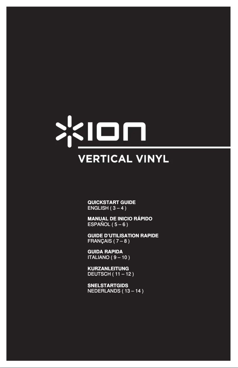 Page 1 de la notice Manuel utilisateur ION Vertical Vinyl