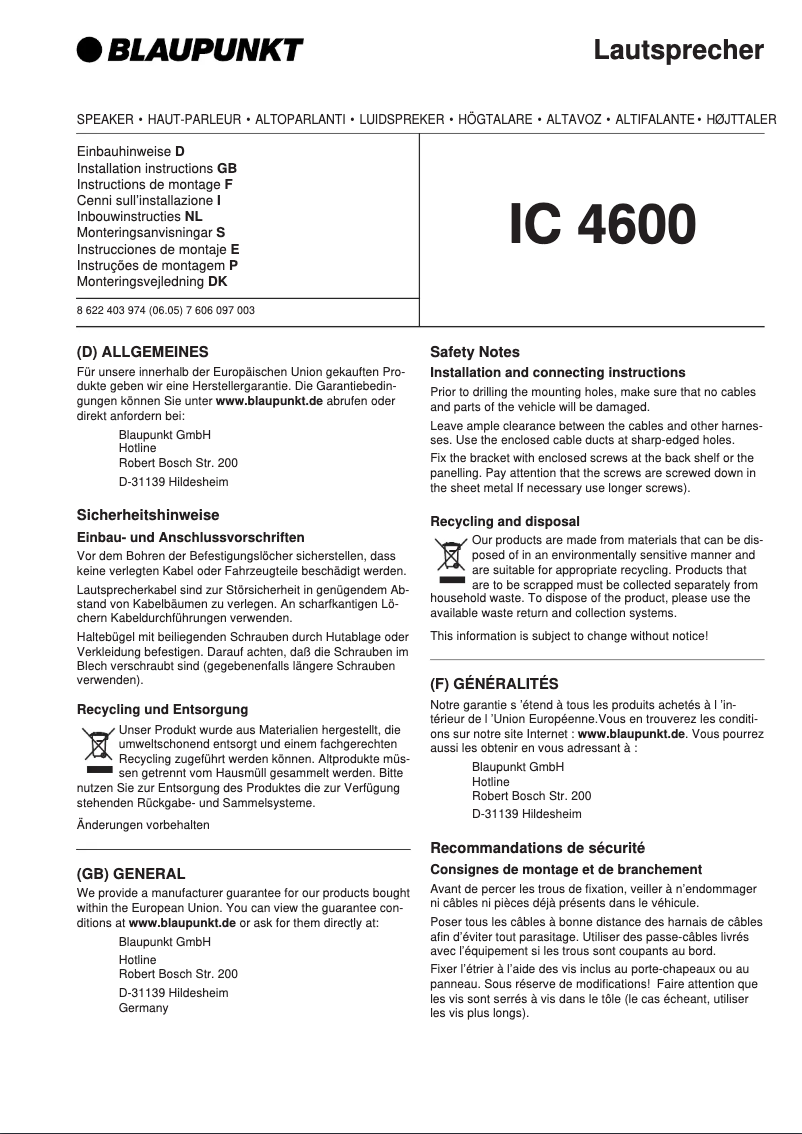 Image de la première page du manuel de l'appareil IC 4600 M