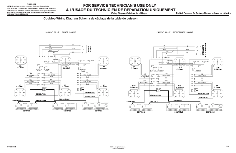Page 1 de la notice Schéma de câblage JennAir JIC4736HB