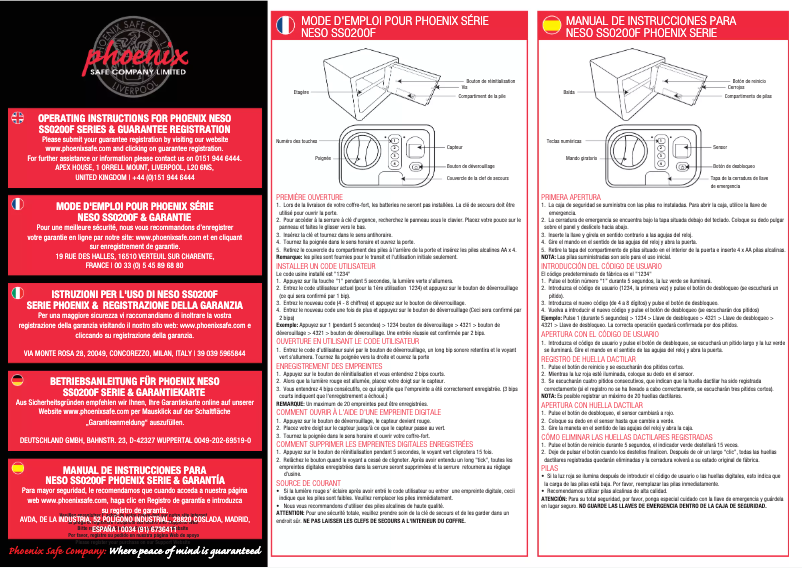 Imagen de la primera página del manual del dispositivo Neso SS0203F