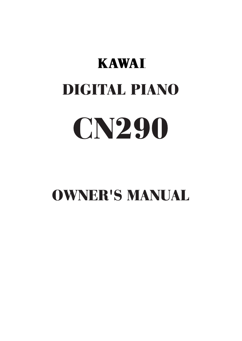 Page n°1 - Manuel utilisateur Kawai CN290