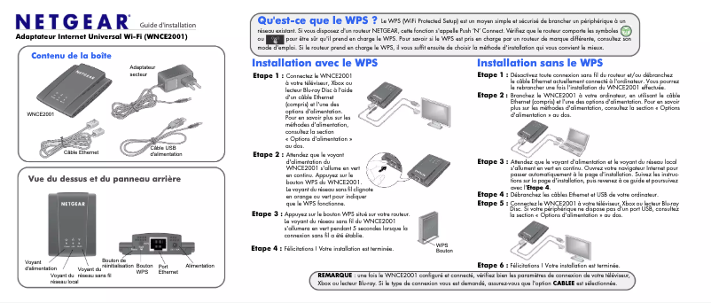 Image de la première page du manuel de l'appareil WNCE2001