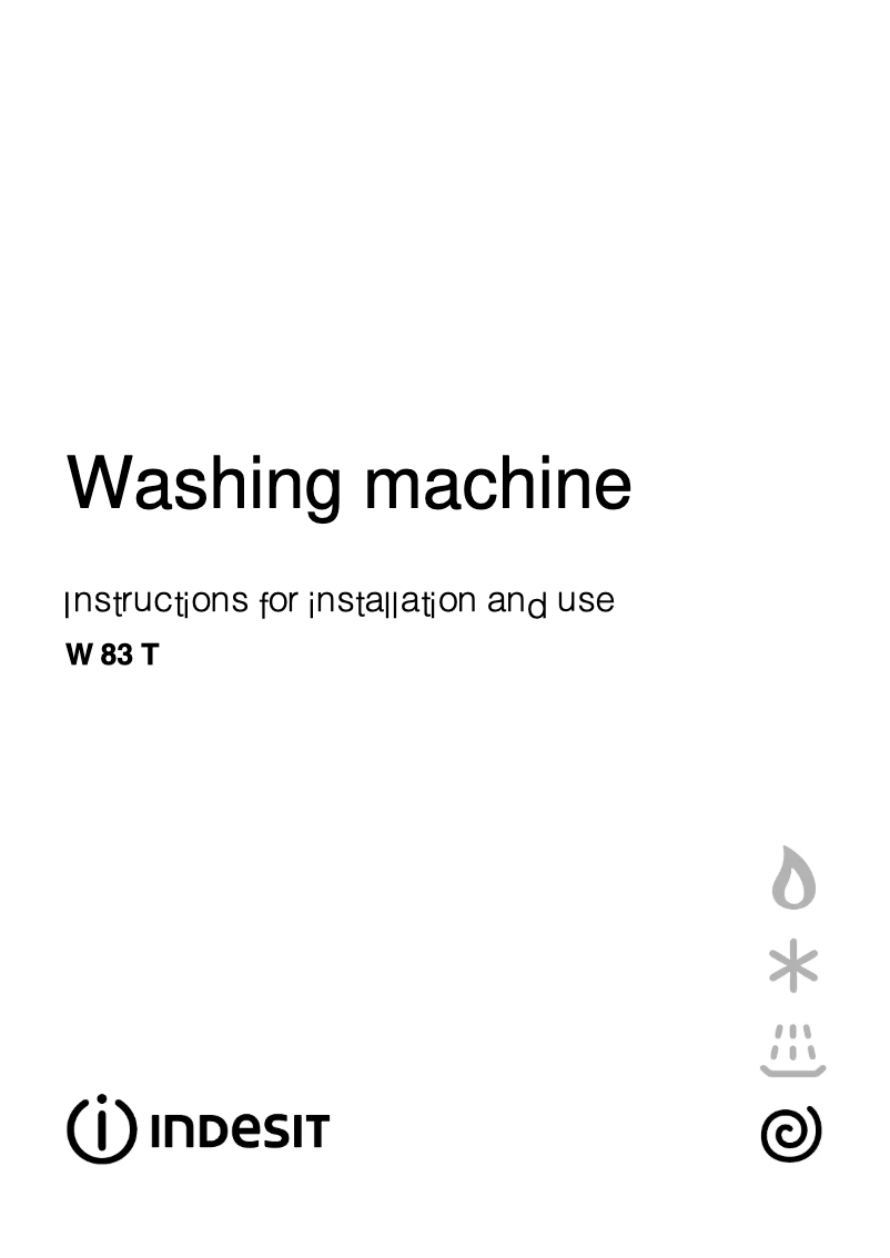 Page n°1 - Manuel utilisateur Indesit W83T