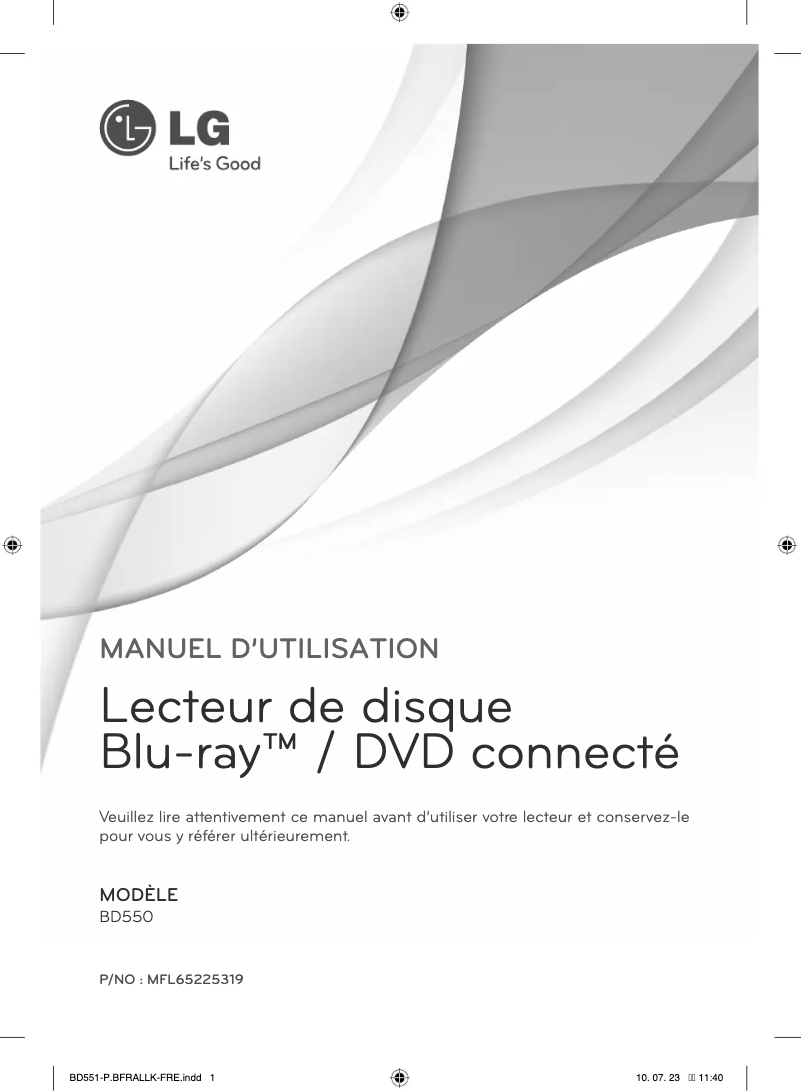 Página 1 del manual Manual de usuario LG BD550