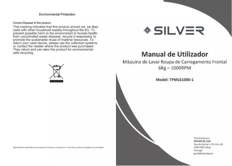 Page n°1 - Manuel utilisateur Silver TPML61000-1