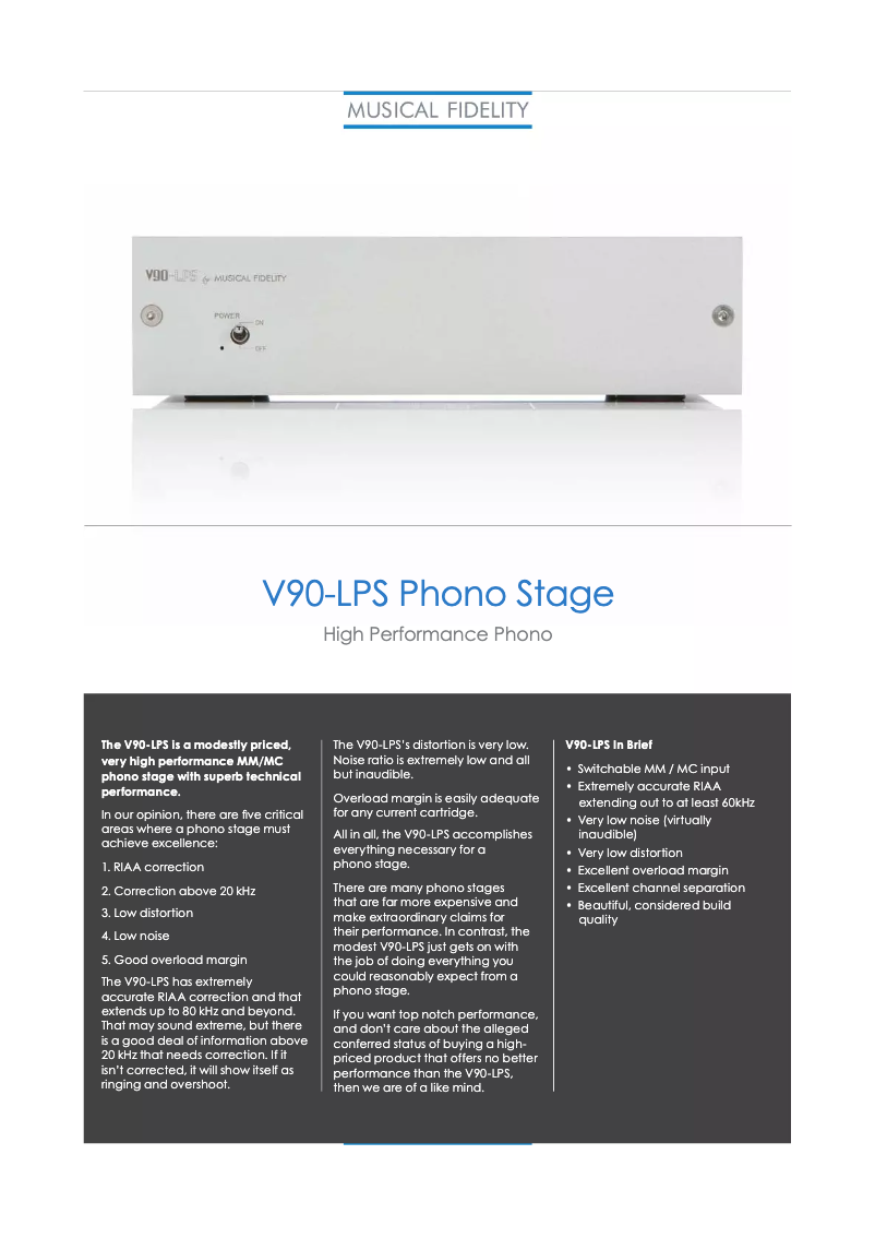 Image de la première page du manuel de l'appareil V90-LPS