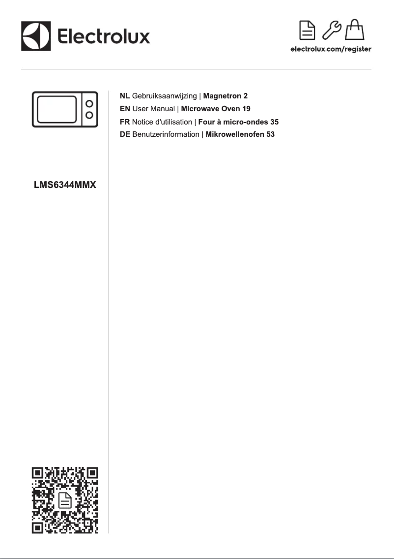 Page 1 de la notice Manuel utilisateur Electrolux LMS6344MMX