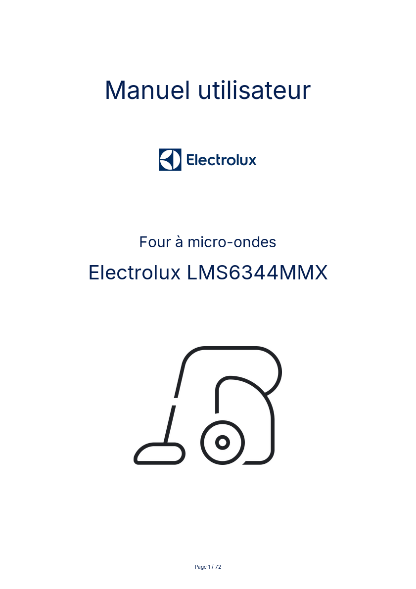 Page n°1 - Manuel utilisateur Electrolux LMS6344MMX