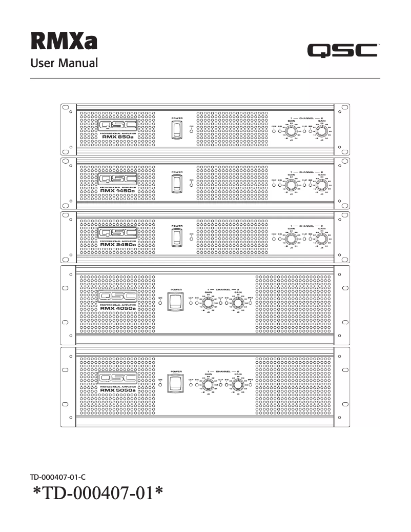 Página 1 del manual Manual de usuario QSC RMX 850a