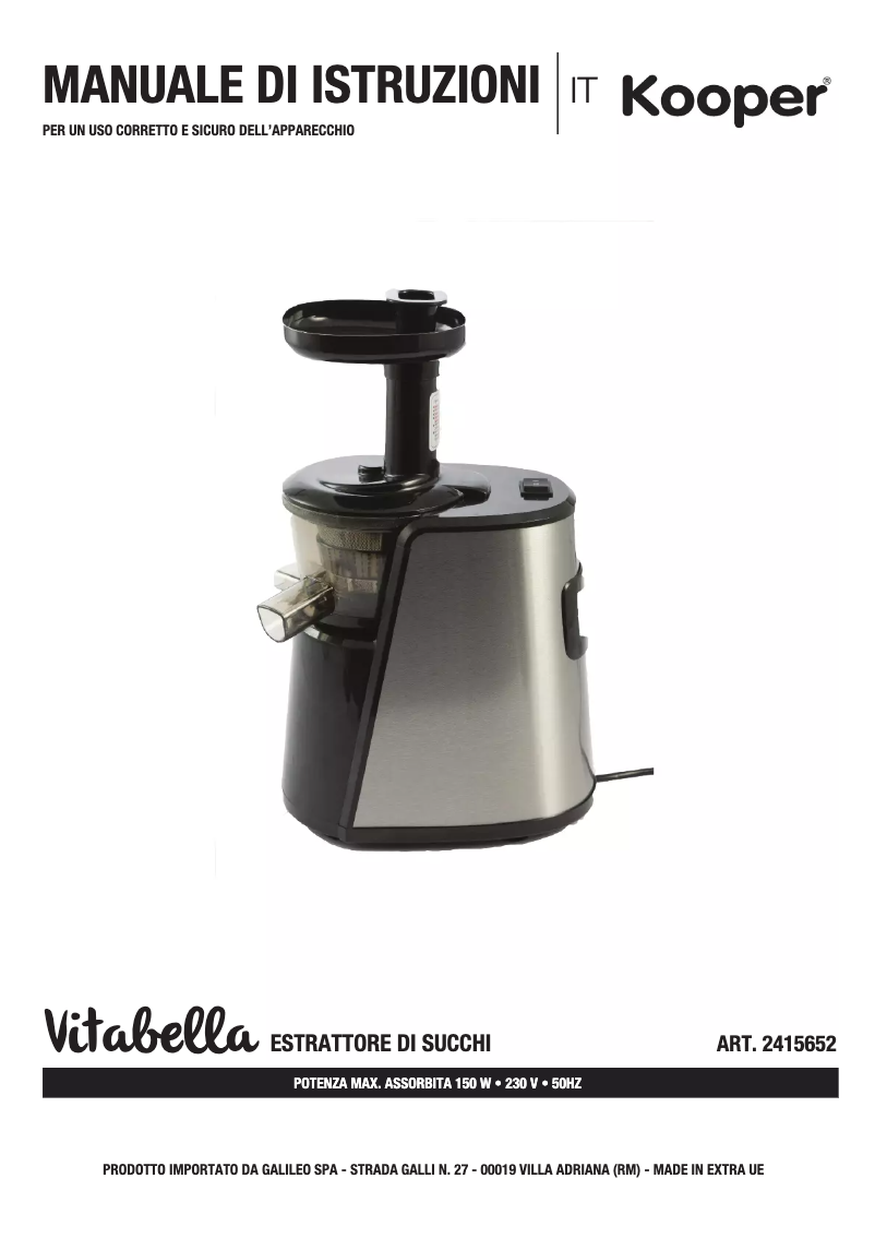Page 1 de la notice Manuel utilisateur Kooper 2415652