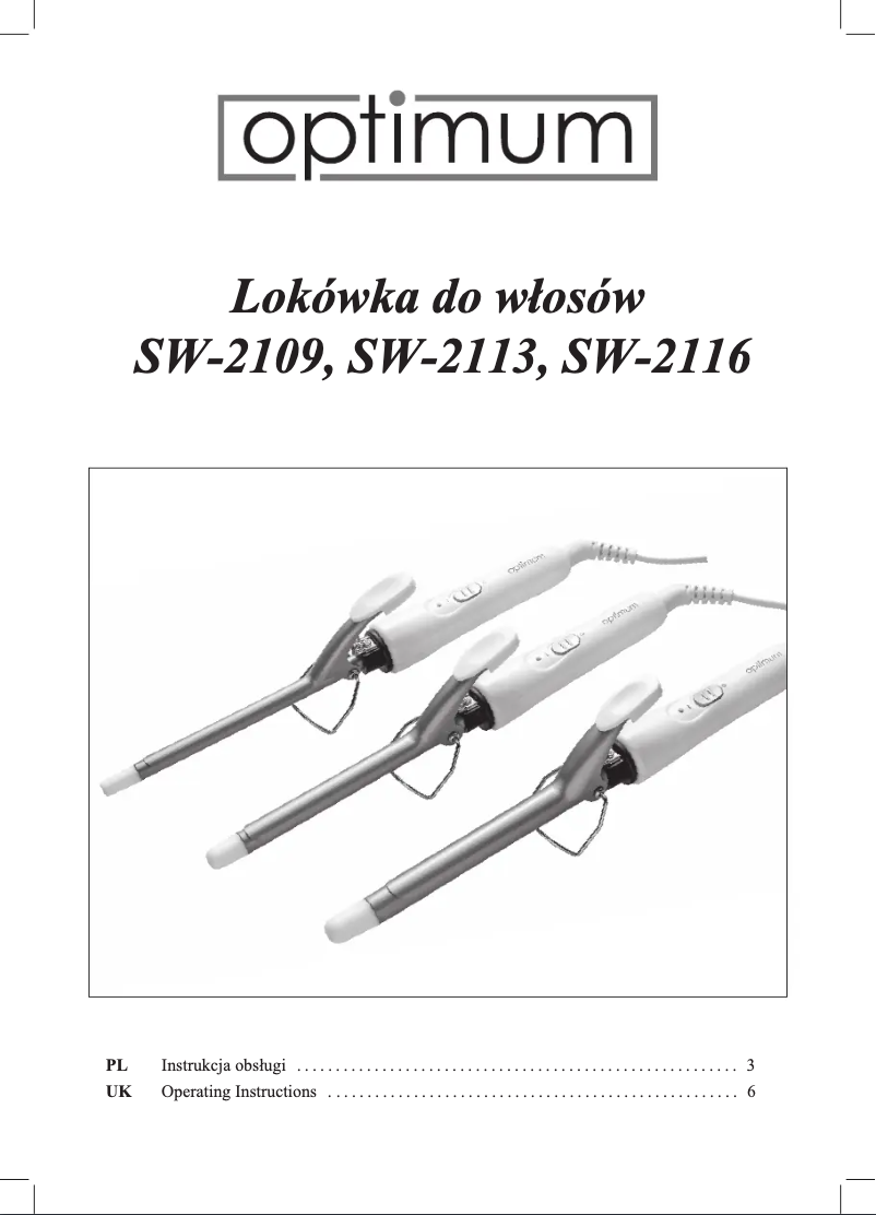 Image de la première page du manuel de l'appareil SW-2113