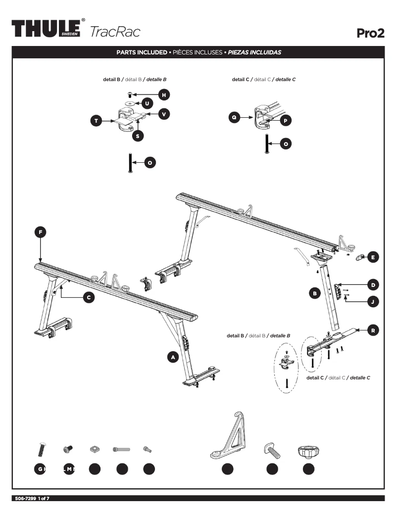 Page 1 de la notice Manuel utilisateur Thule TracRac Pro 2 37001XT