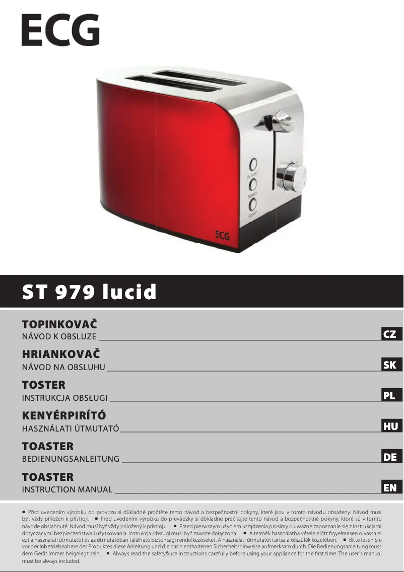 Page n°1 - Manuel utilisateur ECG ST 979 lucid