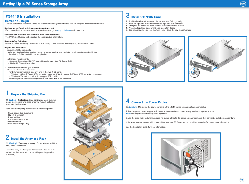 Page 1 de la notice Manuel utilisateur Dell EqualLogic PS M4110