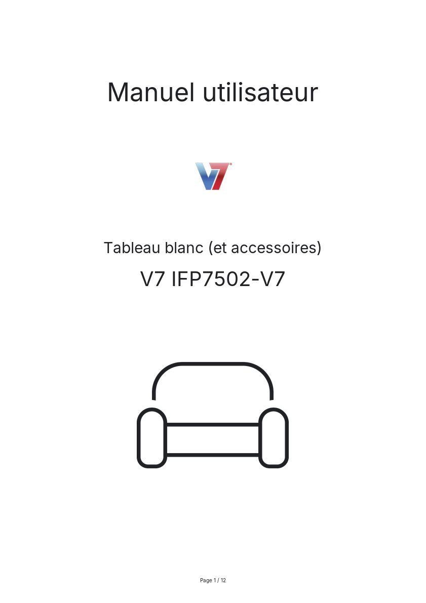 Page n°1 - Manuel utilisateur V7 IFP7502-V7