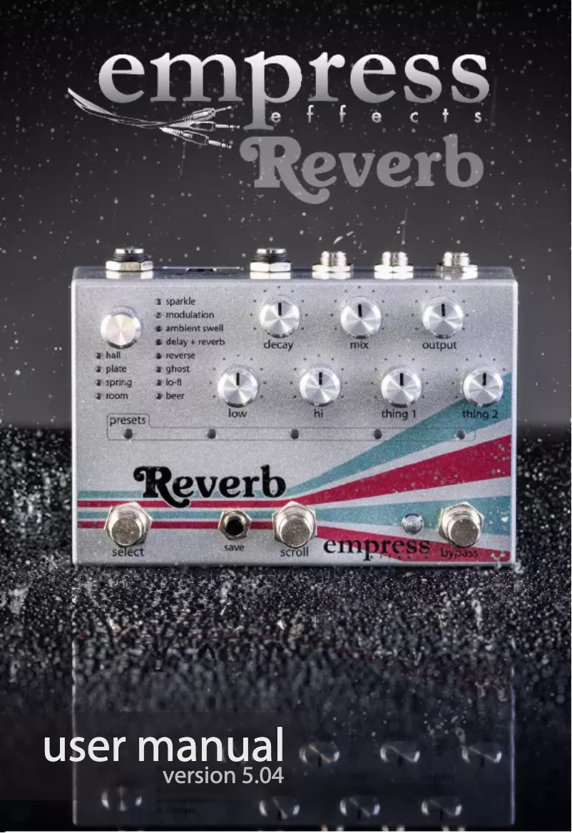 Page n°1 - Manuel utilisateur Empress Effects Reverb