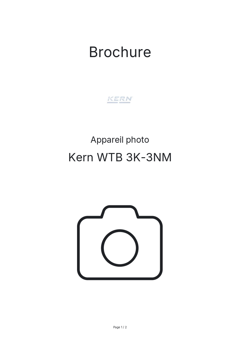 Image de la première page du manuel de l'appareil WTB 3K-3NM