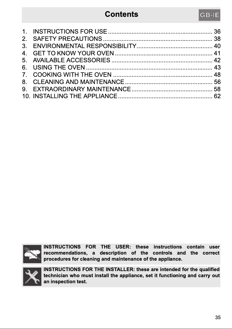 Page 1 de la notice Manuel utilisateur Smeg SC700BS-8