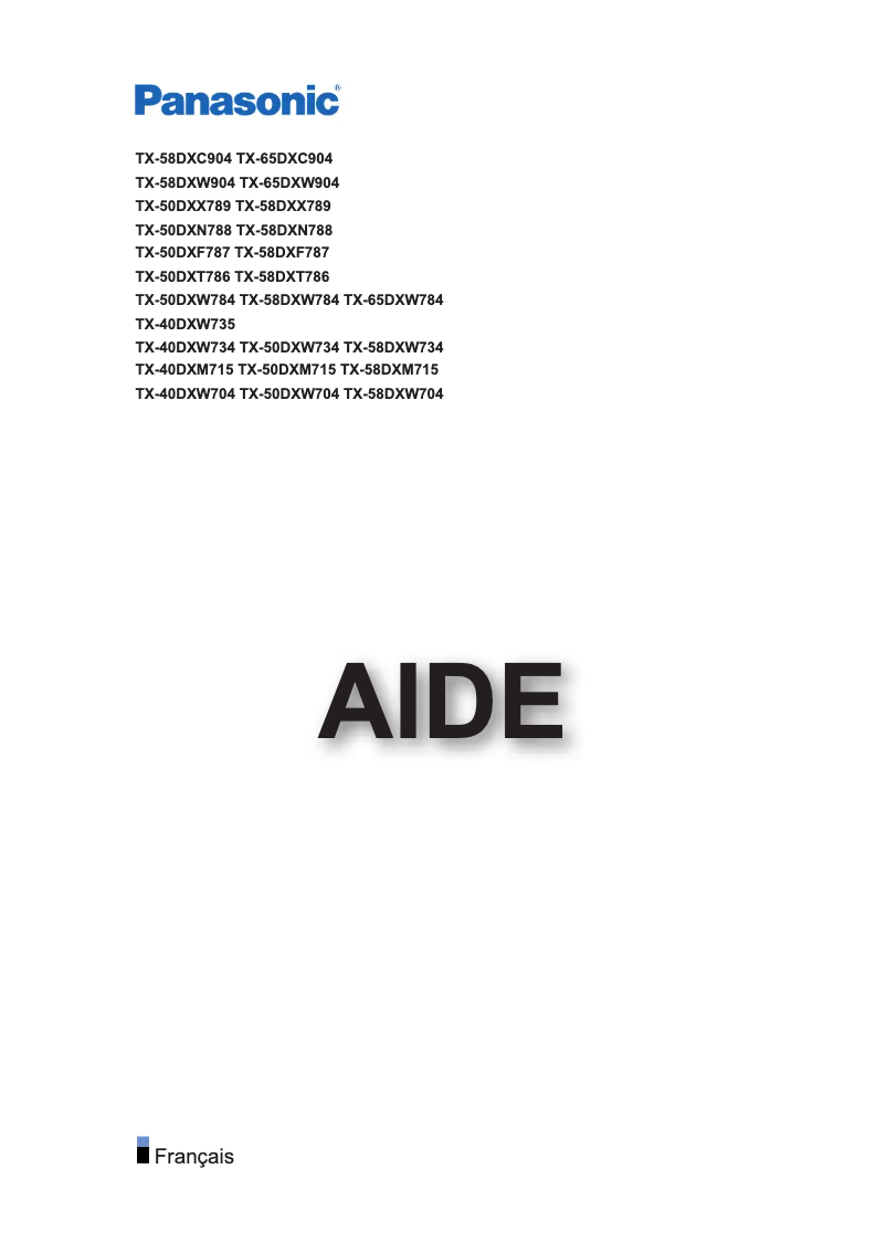 Page 1 de la notice Manuel utilisateur Panasonic Viera TX-65DXC904