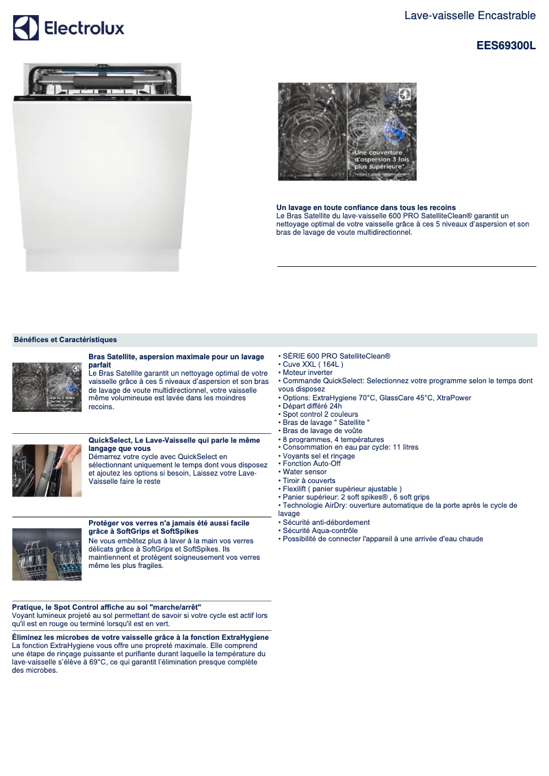 Página 1 del manual Ficha técnica Electrolux EES69300L