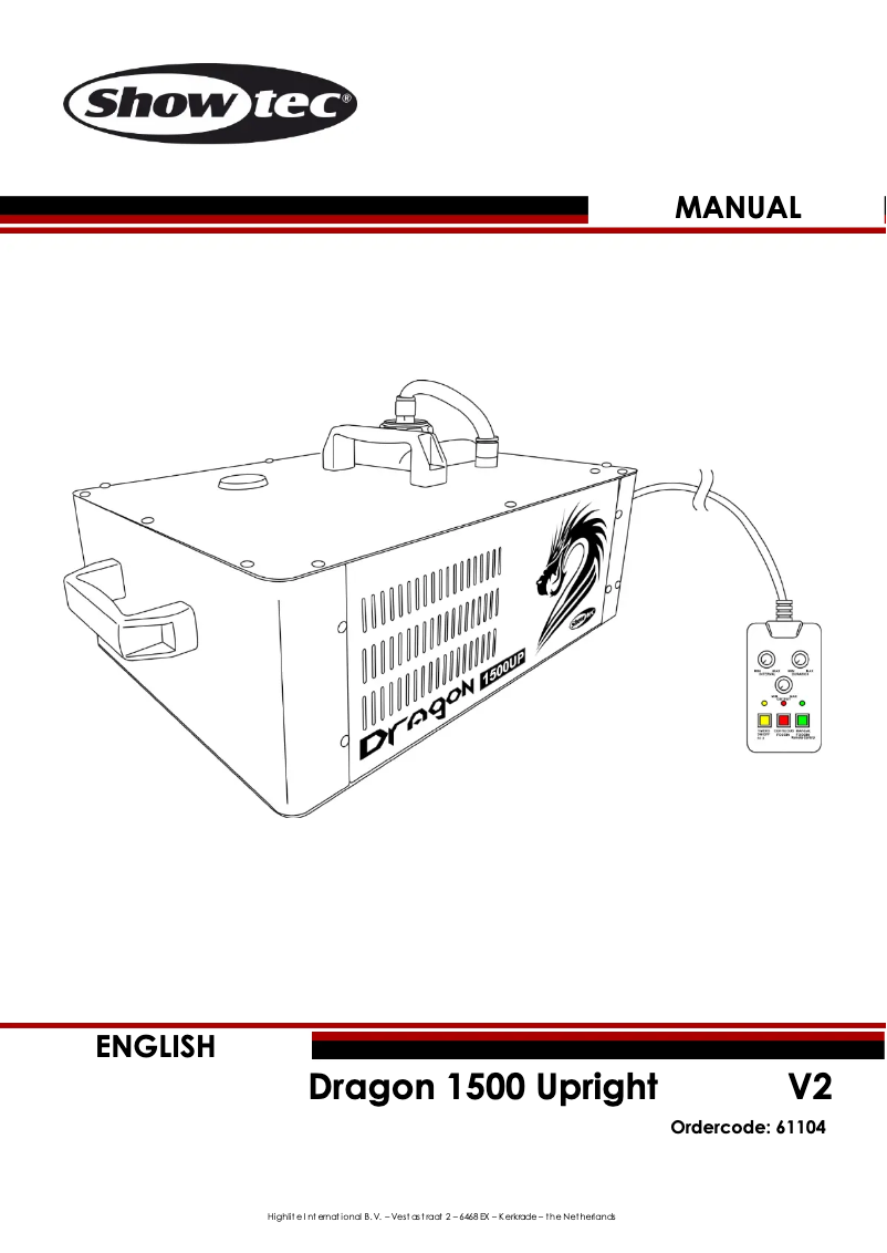 Page 1 de la notice Manuel utilisateur Showtec Dragon 1500 Upright