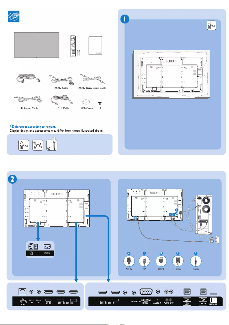 Page n°1 - Guide de démarrage rapide Philips Signage Solutions 75BDL3050Q