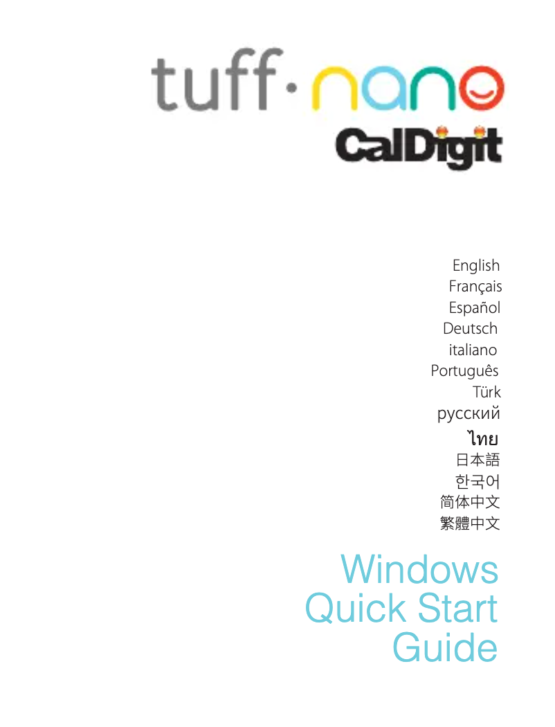 Page 1 de la notice Manuel utilisateur CalDigit Tuff Nano