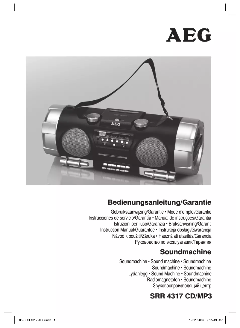 Image de la première page du manuel de l'appareil SRR 4317 CD