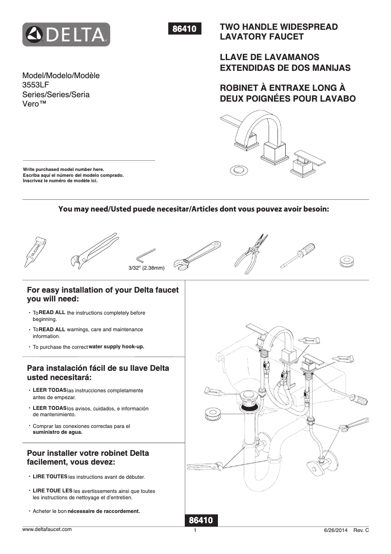 Imagen de la primera página del manual del dispositivo 3553LF