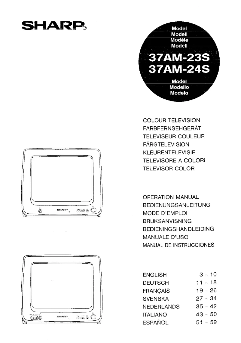 Page n°1 - Manuel utilisateur Sharp 37AM23S