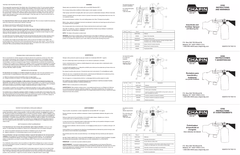 Image de la première page du manuel de l'appareil G362