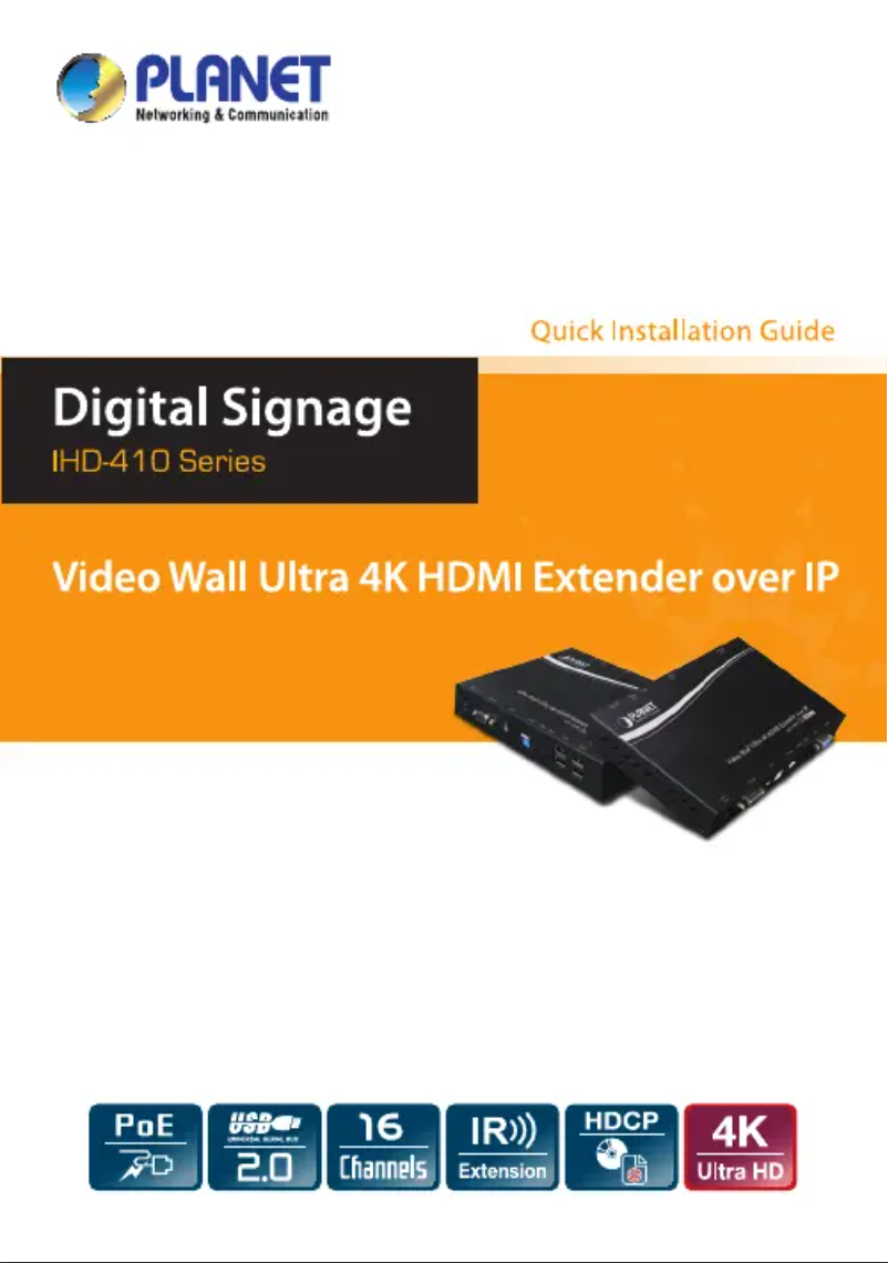 Página 1 del manual Manual de usuario Planet IHD-410PT