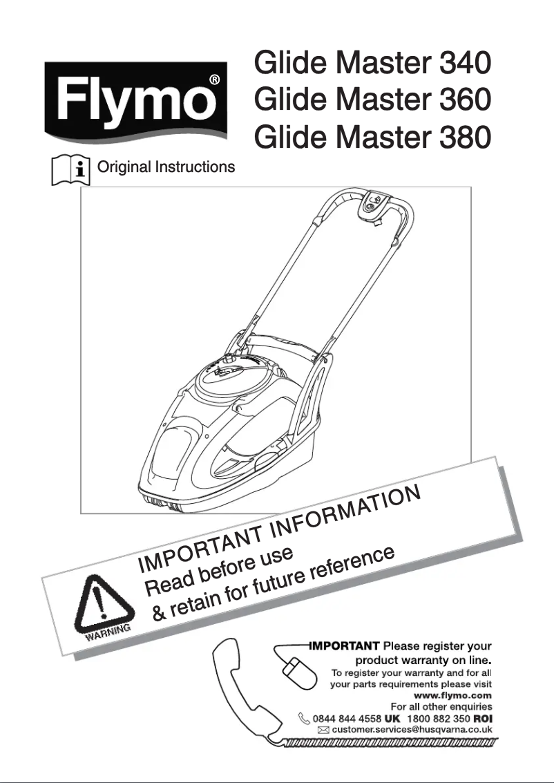Página 1 del manual Manual de usuario Flymo Glide Master 340