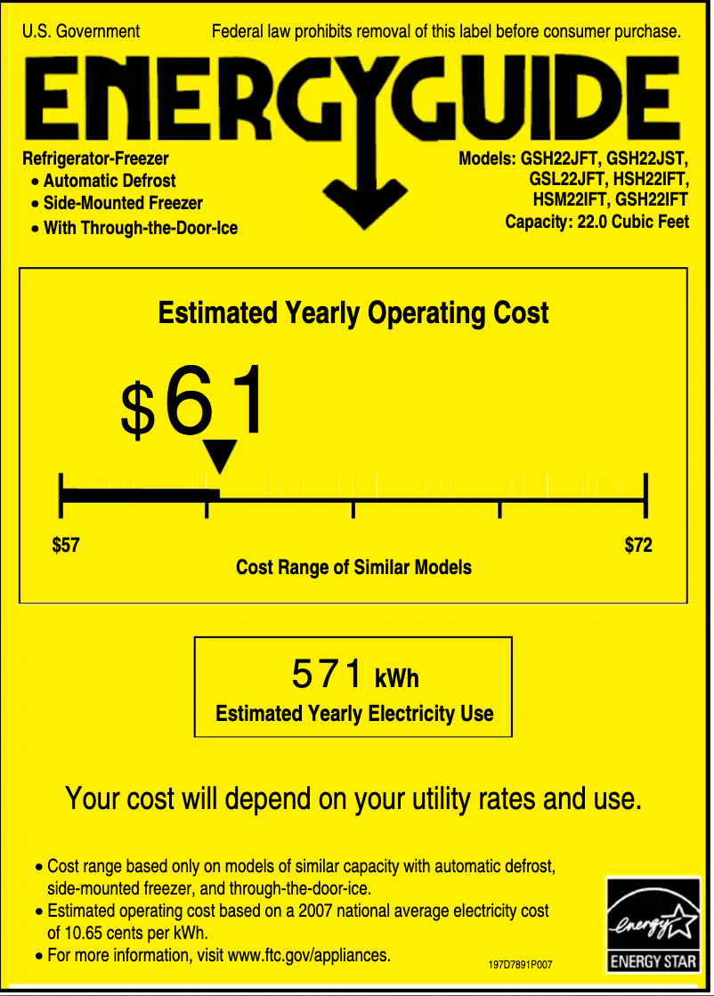 Image de la première page du manuel de l'appareil GSL22JFTBS