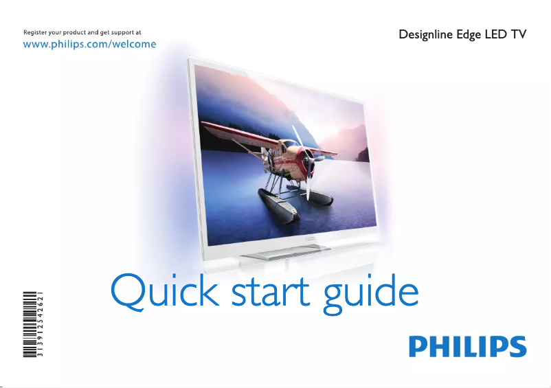 Page 1 de la notice Guide de démarrage rapide Philips DesignLine Edge 42PDL6907T
