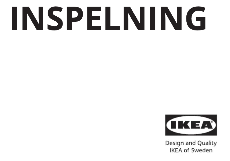 Image de la première page du manuel de l'appareil INSPELNING 805.698.42