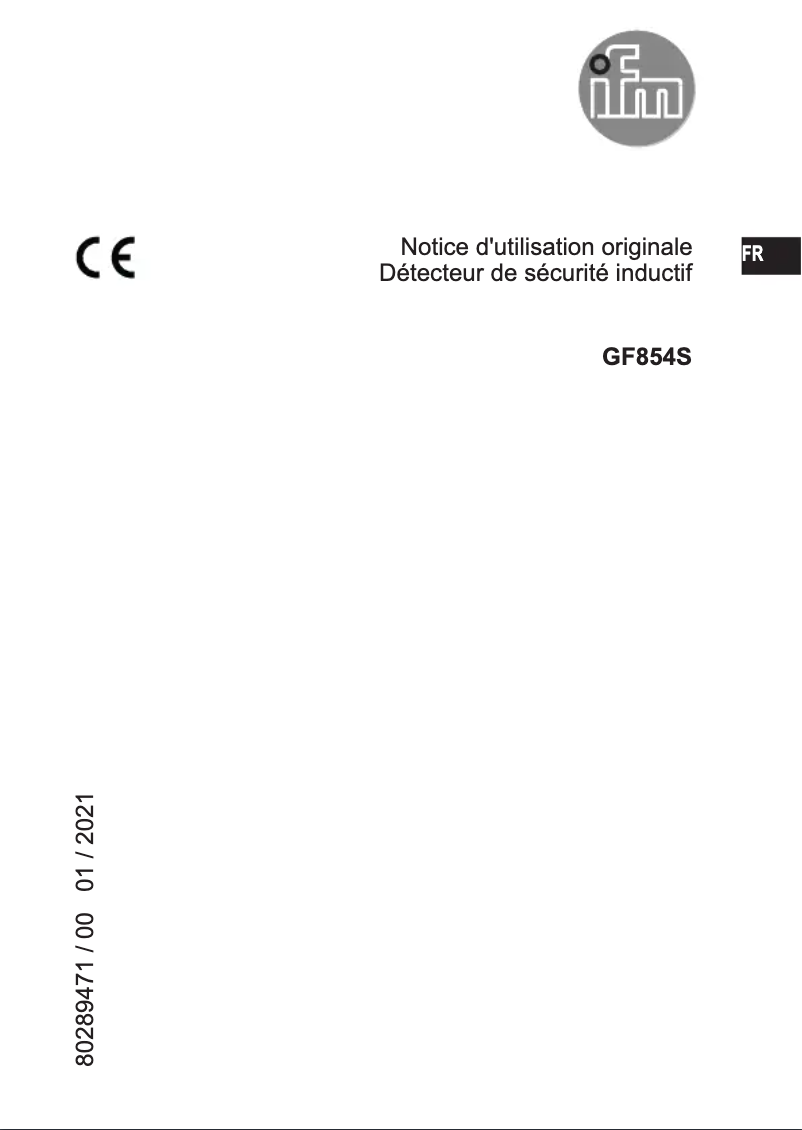 Page 1 de la notice Manuel utilisateur IFM GF854S