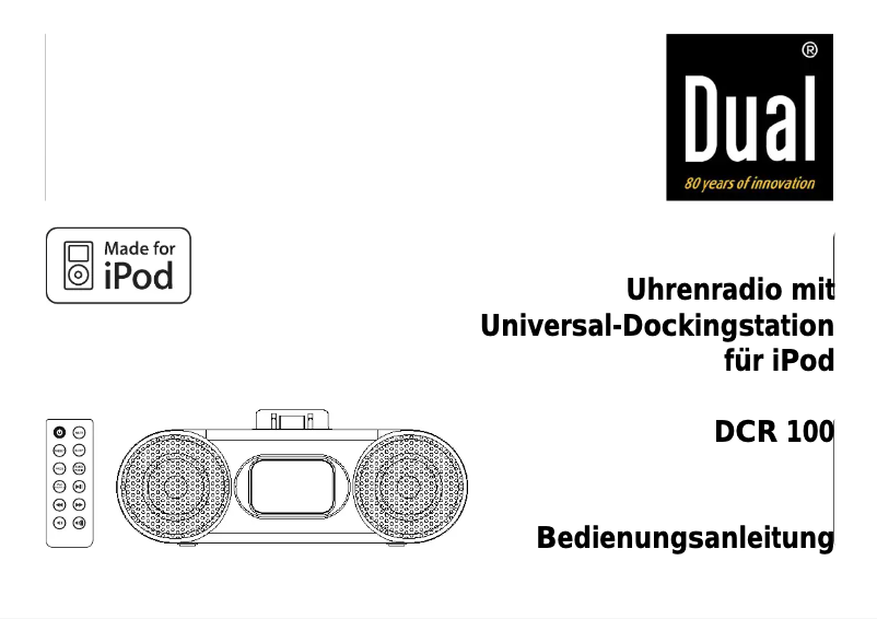 Page 1 de la notice Manuel utilisateur Dual DCR 100