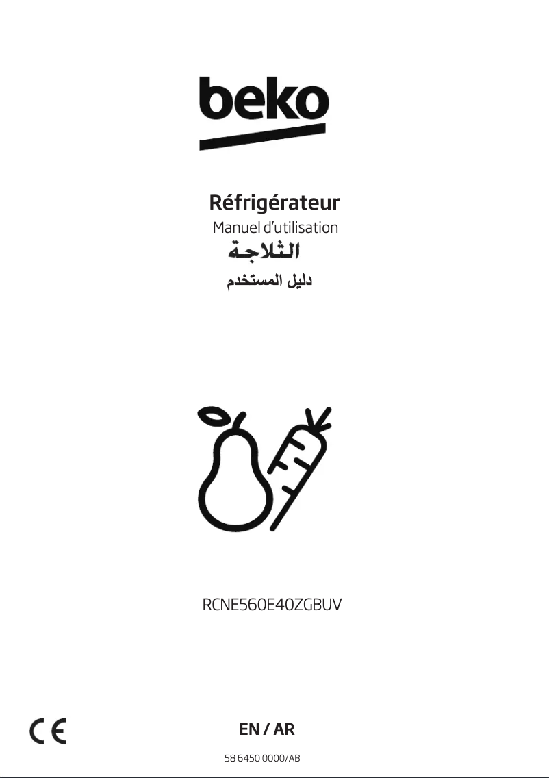 Page 1 de la notice Manuel utilisateur Beko RCNE560E40ZGBUV