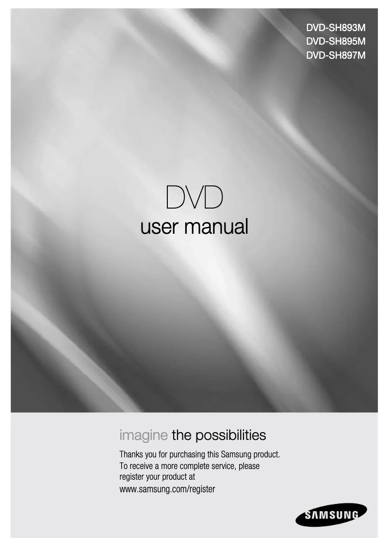 Page n°1 - Manuel utilisateur Samsung DVD-SH893M