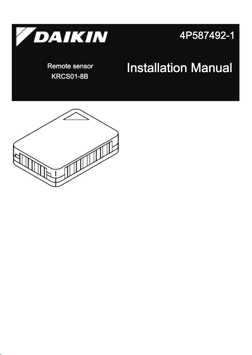 Image de la première page du manuel de l'appareil KRCS01-8B