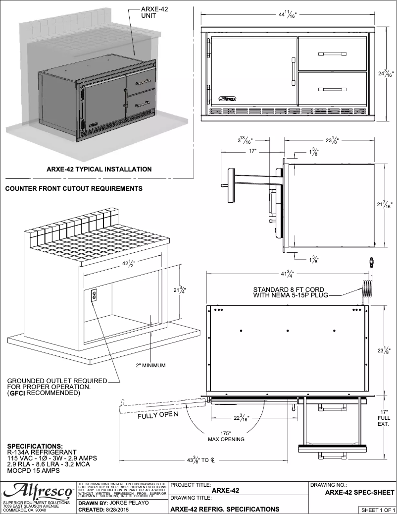 Page n°1 - Fiche technique Alfresco ARXE-42