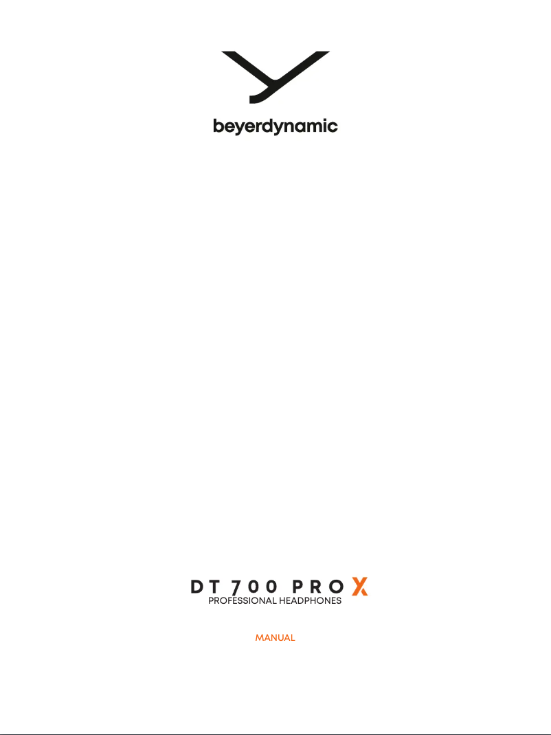 Page n°1 - Manuel utilisateur Beyerdynamic DT 700 PRO X