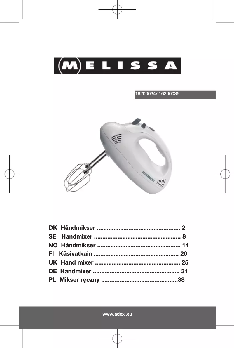 Image de la première page du manuel de l'appareil 16200035