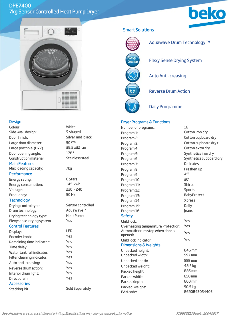 Image de la première page du manuel de l'appareil DPE7400