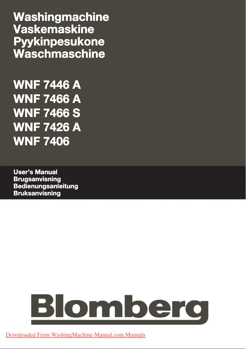 Page n°1 - Manuel utilisateur Blomberg WNF 7446 A