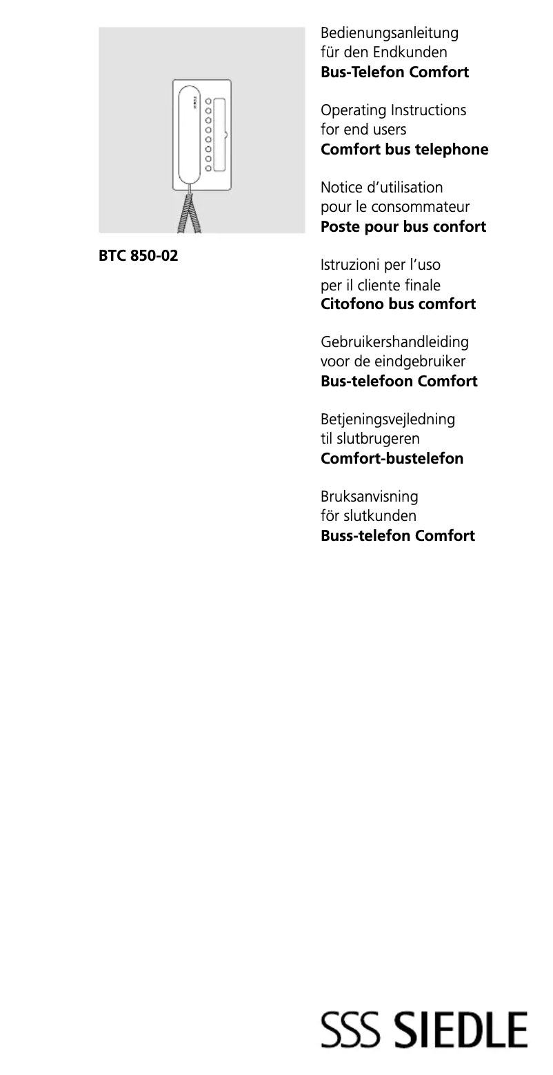 Página 1 del manual Manual de usuario Siedle BTC 850-02