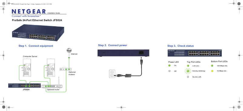Page n°1 - Manuel utilisateur Netgear JFS524
