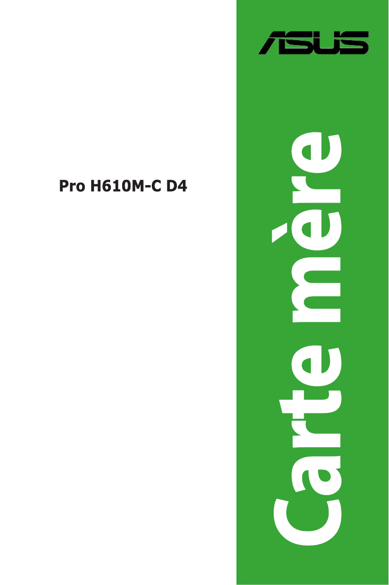 Page 1 de la notice Manuel utilisateur Asus Pro H610M-C D4