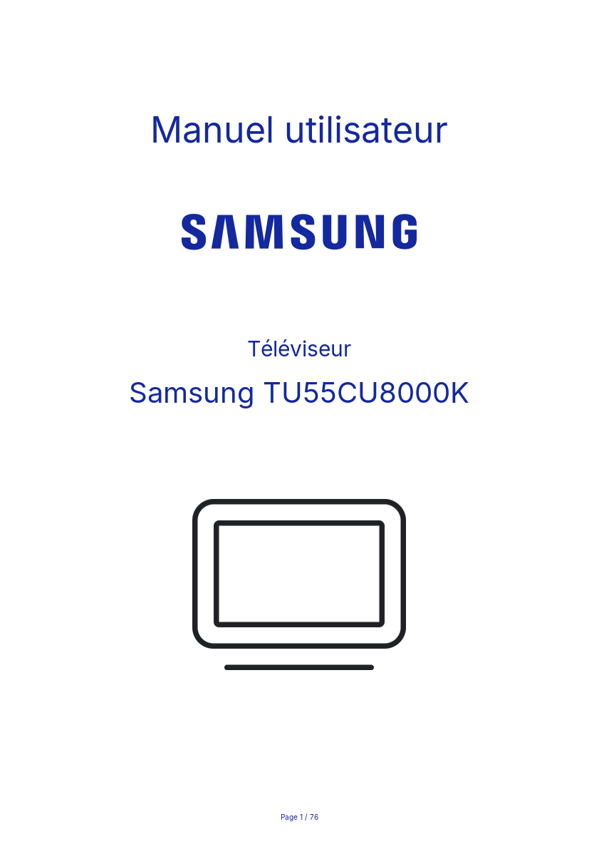 Image de la première page du manuel de l'appareil TU55CU8000K